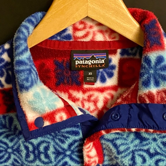 SOLD- Patagonia Synchilla Patchwork T Snap Pullover XS - Picture 3 of 6